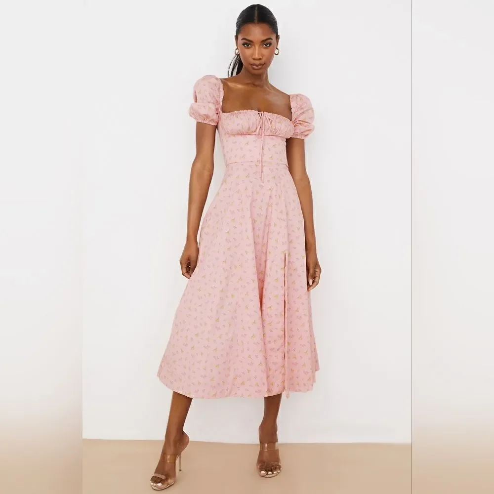 House of CB Pink Floral Midi Dress - Picture 5 of 16